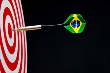 Dart with Brazilian flag on center target