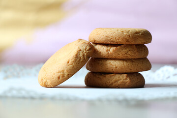 Fototapeta na wymiar Homemade fragrant sugar cookies, inexplicably delicious
