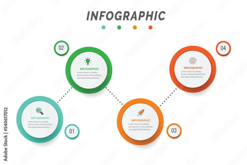 Poster business data visualization. process chart. abstract elements of graph, diagram with 4 steps, option