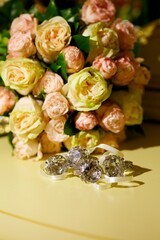 Elegant gifts in the form of wedding rings with diamonds