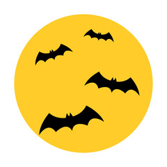 Vector illustration of bat silhouette halloween ornament