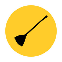 Vector illustration of magic broom halloween ornament