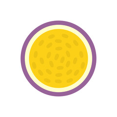 Cute exotic passion fruit, isolated colorful vector icon