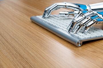 Robot hand using computer keyboard