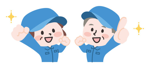 やる気をみせるシニア作業員たち