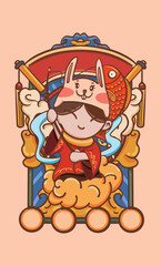 Cartoon Rabbit Year Chinese New Year Illustration Materials

