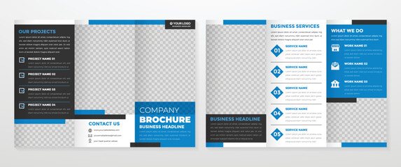 corporate trifold brochure template with minimalist style