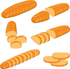 Various sweet tasty baked bread