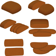 Various sweet tasty baked bread