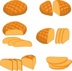 Various sweet tasty baked bread