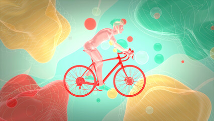 Fototapeta na wymiar Abstract background of a cyclist design