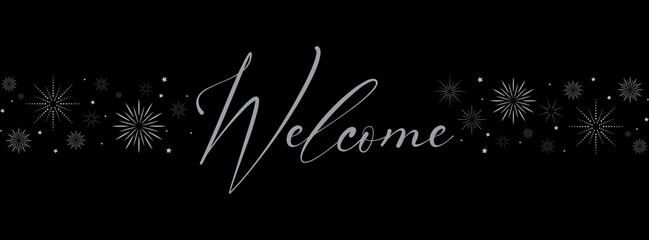 welcome text on white background