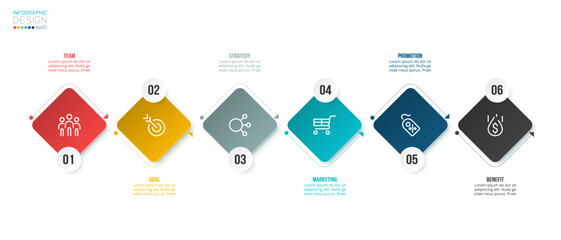 Timeline chart business infographic template.
