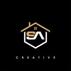 SA Initial Logo Letter House Real Estate Logo Design Stock Vector - Illustration of home