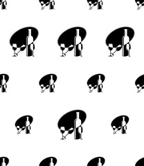 Bottle Of Wine And Glass Seamless Pattern M_2210001