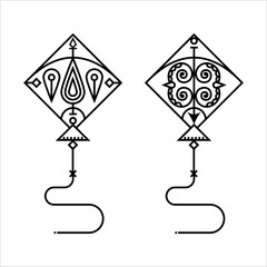 Kite Icon Monoline Style M_2210001