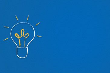 abstract bulb glowing line art concept with blue background