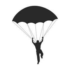 Silhouette vector of people parachuting
