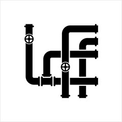 Pipe Icon, Pipe Fitting Icon, Water, Gas, Oil Pipeline, Plumbing Work