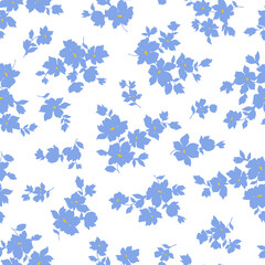 Seamless and beautiful flower illustration pattern,