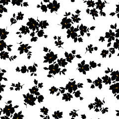Seamless and beautiful flower illustration pattern,