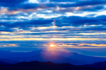 sunrise over the mountains
