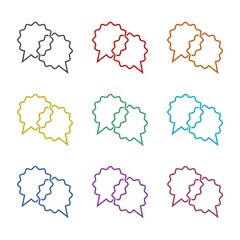 Chat logo icon isolated on white background. Set icons colorful