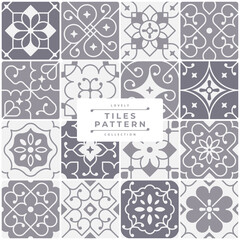 minimalist colorless tile vector design set collection