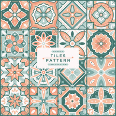 colorful tile vector design set collection