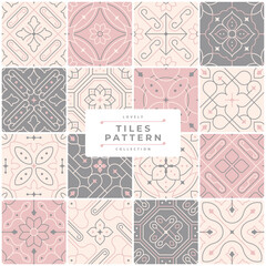 shabby chic tile vector design set collection
