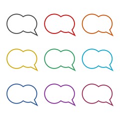 Speech And Thought Bubble icon isolated on white background. Set icons colorful