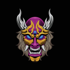 Vector illustration of oni mask 