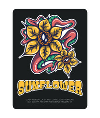 Sunflower illustration art for poster design