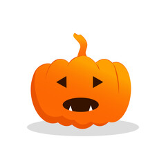 Halloween pumpkin isolated on white background. Flat style vector