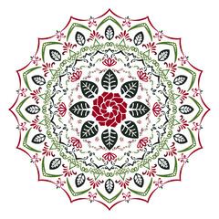 マンダラアート(ボタニカル、花、葉、植物)