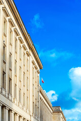 Street view of Central part of Warsaw, Poland