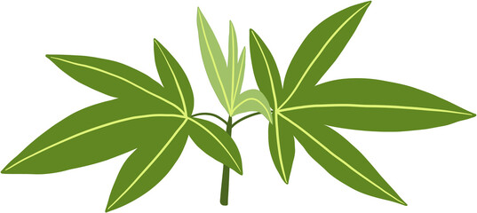 simplicity cannabis plant freehand drawing