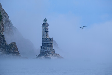 Japanese lighthouse Aniva on Sakhalin