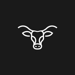 Cow head logo vector icon illustration