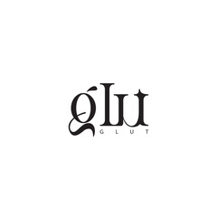 GUILT Modern calligraphy text. Vector hand-drawn illustration black and white