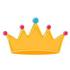 yellow crown on a white background. comic pencil drawing. raster image. vector illustration