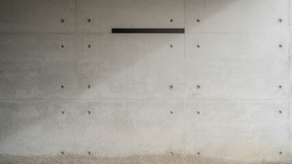 Obraz na płótnie Canvas modern architecture background - white gray exposed concrete wall texture with anchor holes