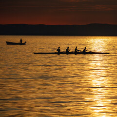 silhouette of a boat
