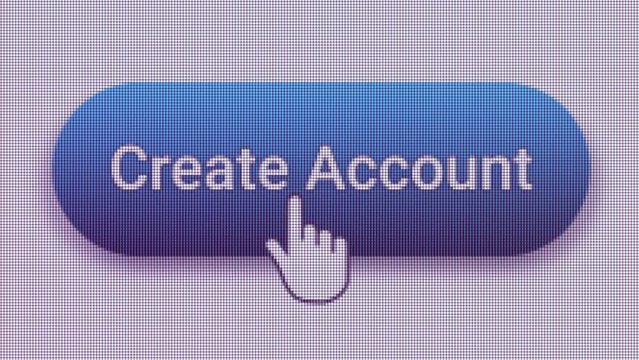 Create Account Button Click Extreme Close Up 
Individual User Concept