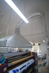 Extraction of harmful gases from the room through the ventilation pipes. Home air extraction...