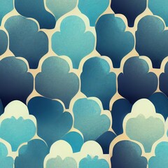 Fototapeta premium Fabric Wallpaper Square Tile Background Various Forms of Patterns