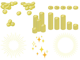 コイン・輝き素材 円 ドル ポイント ベクター Coin / shine material yen dollar point vector