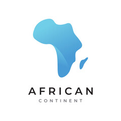 Abstract African continent map logo template design, africa travel and tours. With vector design concept.