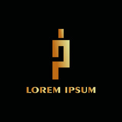 Fototapeta premium Letter P and I logo