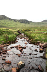 Rocky Riverbed in the green landscape of Ireland